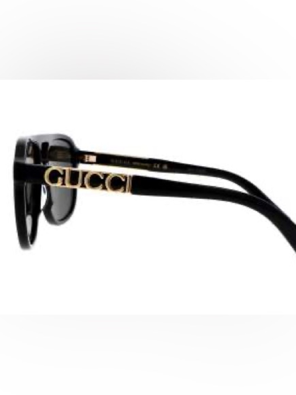 Authentic GUCCI GG1188S 001 Polarized Black Aviator Sunglasses with Dark Lenses - Picture 3 of 9